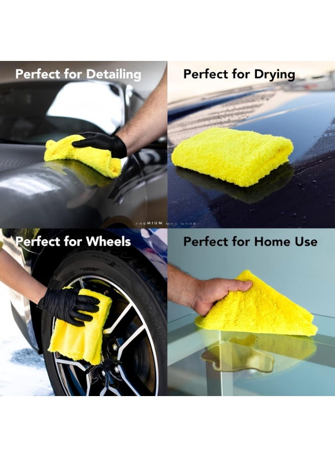 Yellow microfiber car towel - super absorbent - car drying, polishing, polishing cloth and interior detail towel - Image 5